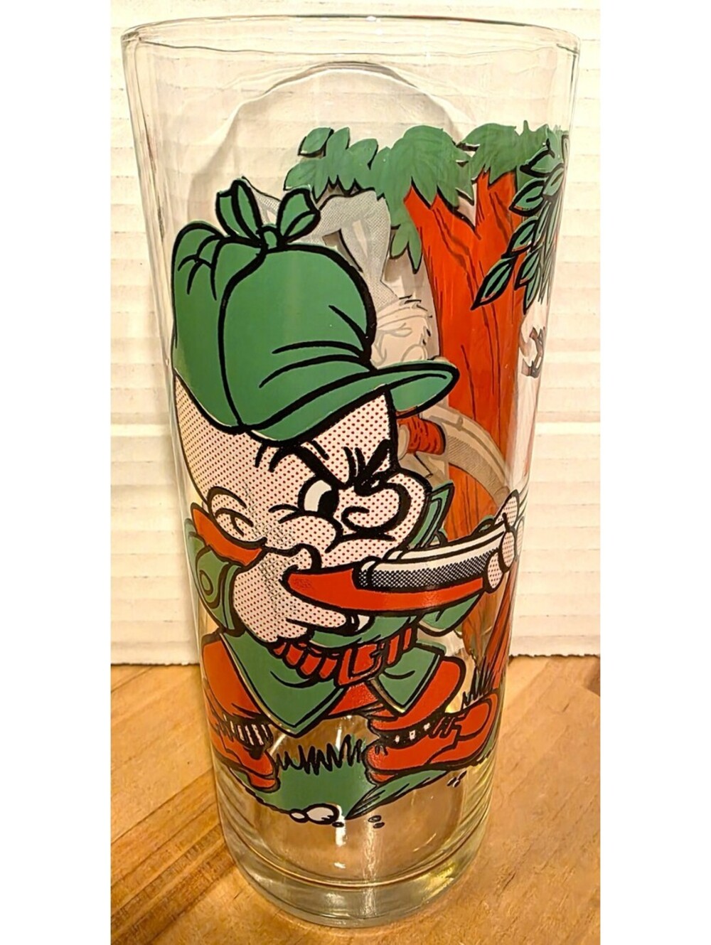 VTG 1976 BUGS BUNNY & ELMER FUDD Looney Tunes Warner Bros Pepsi Moon Glass